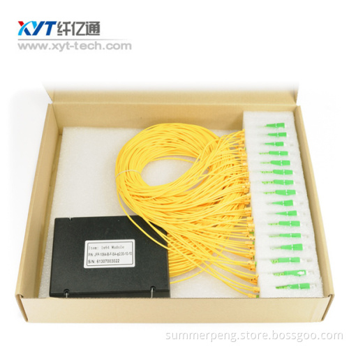 1x64 ABS Module optical splitter PLC with FC/SC/LC/ST connector for FTTH